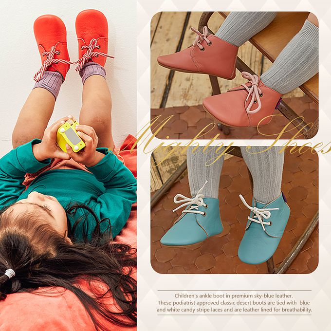 英國 POCO NIDO - 皇室手工真皮學步鞋-經典沙漠靴-餅乾色