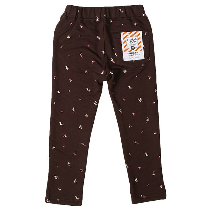 akachan honpo - 10分長經典褲 裏起毛-一般合身款-咖啡色