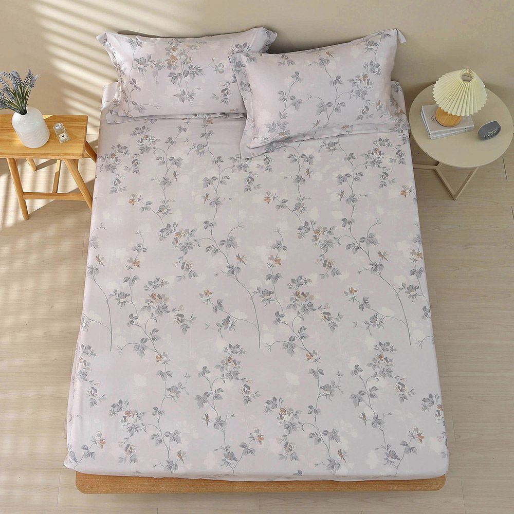 雙人床包枕套組 300織100%天絲 萊賽爾-梓丹