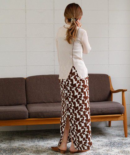 日本 Bou Jeloud - 木耳滾邊長袖上衣-淺灰