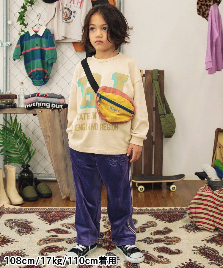 日本 BREEZE - 率性立體小包設計長袖上衣-紫x黑