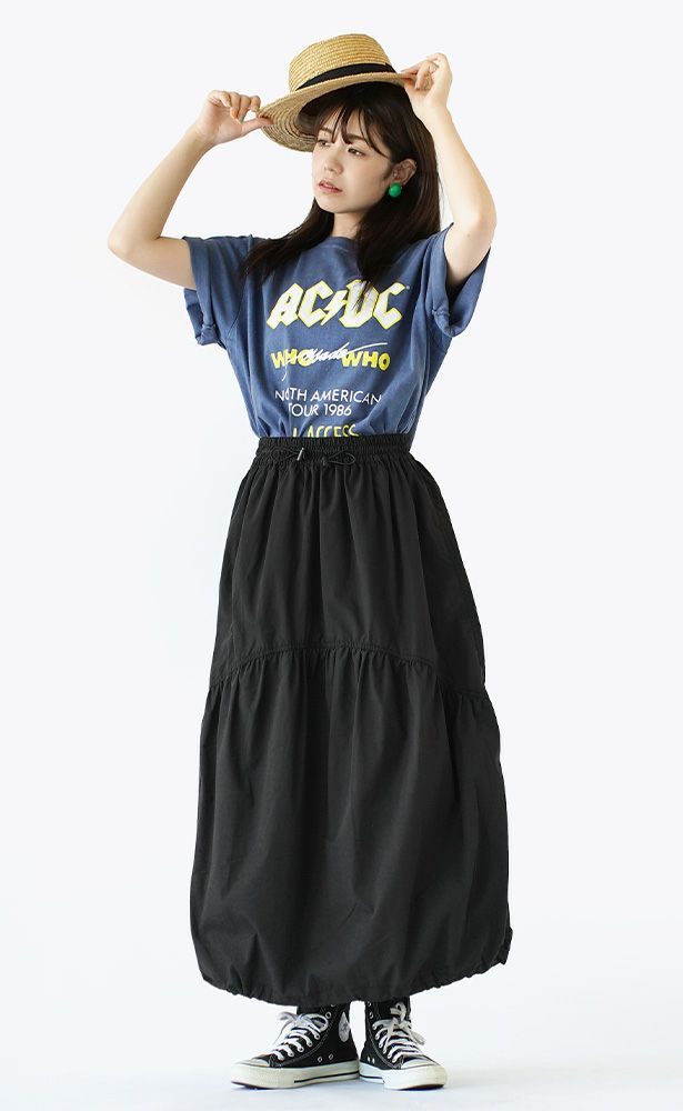 日本 zootie - 不規則設計抽繩工裝裙-軍綠