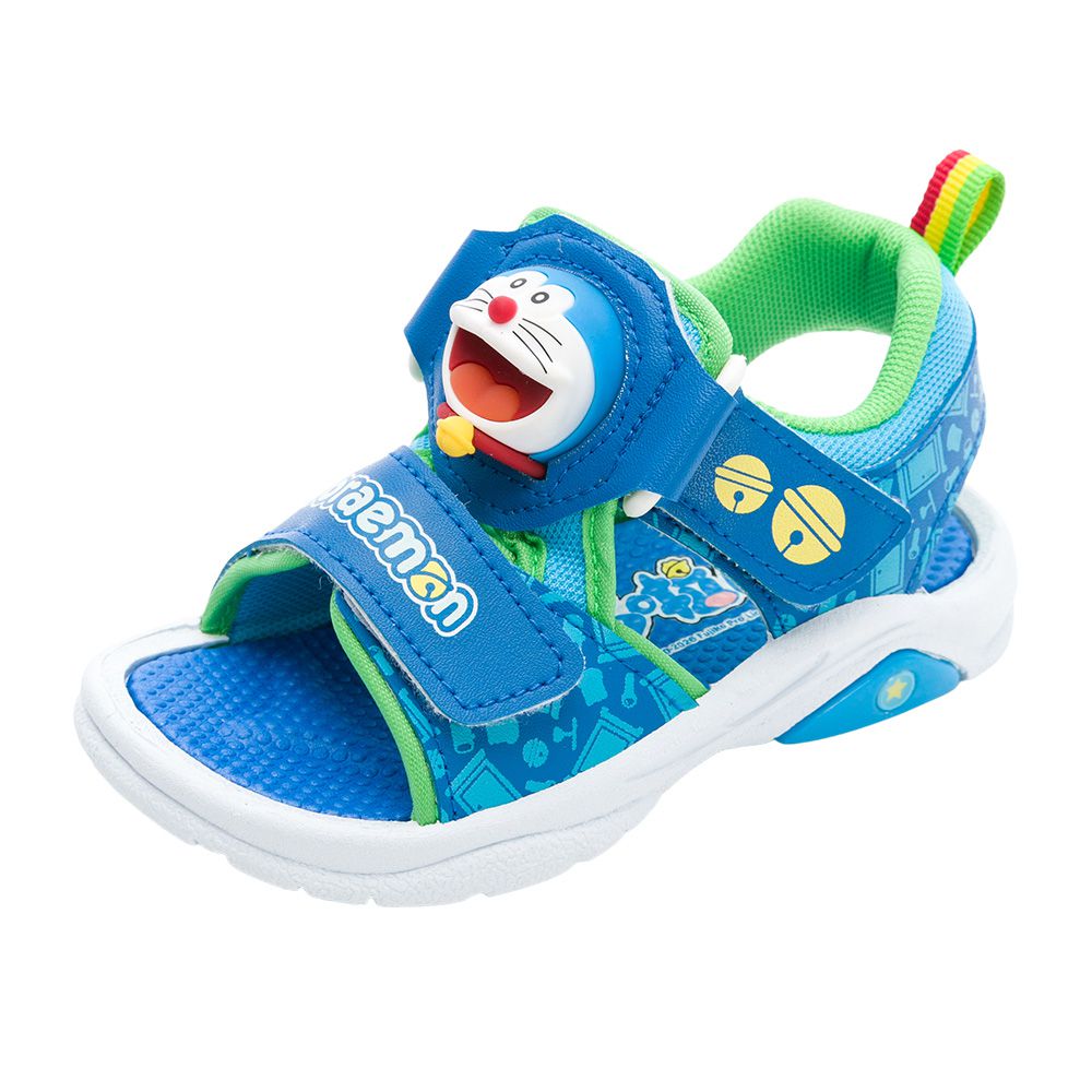 哆啦A夢 童鞋 電燈涼鞋 DMKT67046-絆帶設計，穿脫更方便-藍綠-(寶寶小中童段)