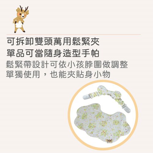 日本純棉印花雲朵波浪圍兜-(可拆雙頭萬用鬆緊夾)(雙面可戴：印花/素色)-海藍藍刺蝟