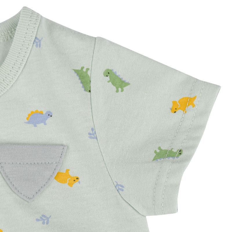 akachan honpo - 短袖兔裝-恐龍-淺藍色