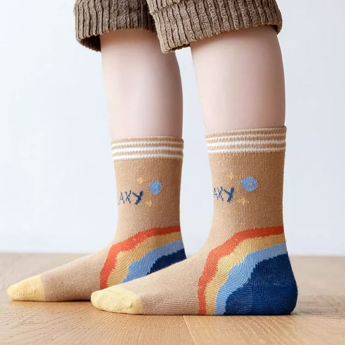 腳ㄚ子 - 幼/兒童棉質中筒襪 童襪 襪子 棉襪 兒童襪-太空人