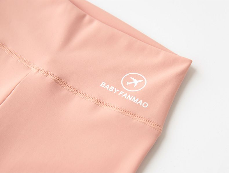 FANMOU - 高腰彈力內搭褲/瑜珈褲-飛機-紫色