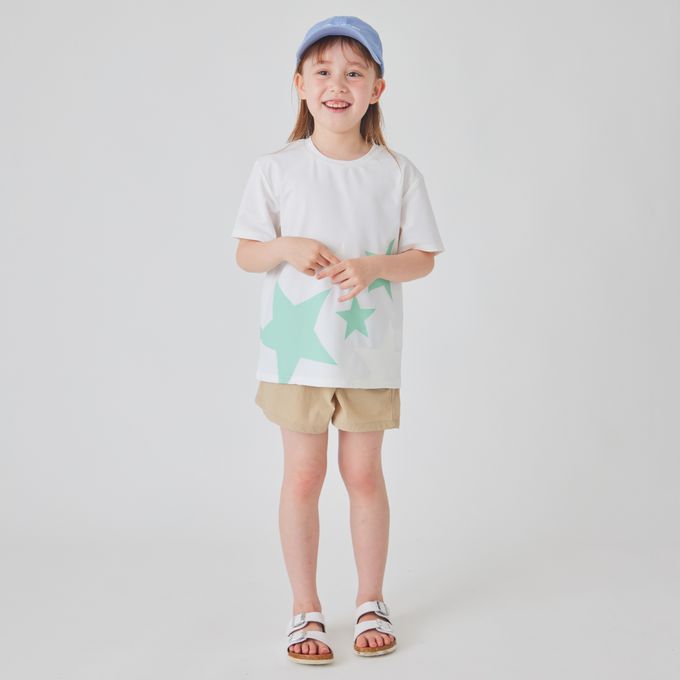 日本 evercloset - 速乾抗UV 神奇變色星星T恤-粉紅