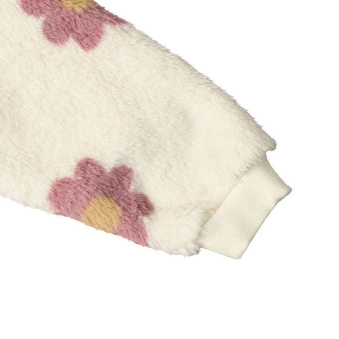 akachan honpo - 長袖休閒上衣-滿版圖案 起絨-象牙白色