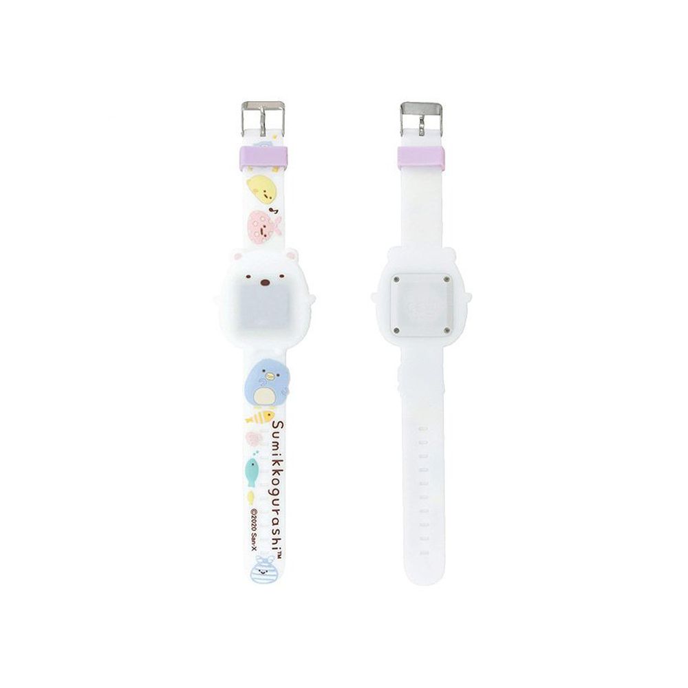 日本代購 - 角落生物 兒童手錶-白熊-按鈕顯示款/立體錶帶 (白)