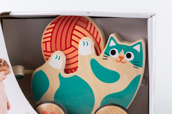 德國 Hape - 貓咪學步牽繩玩具