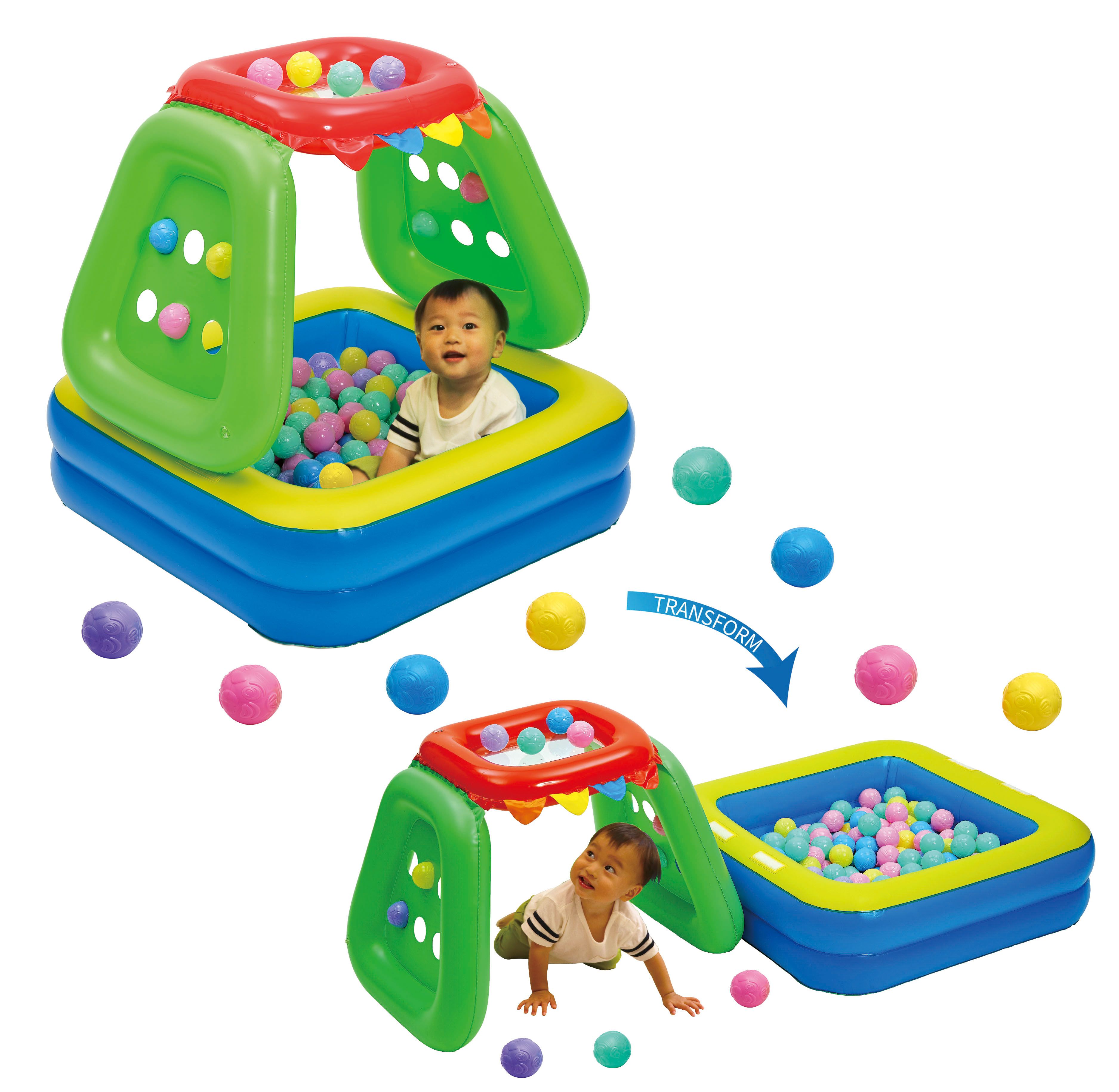 LIHSEN - 兩用戲水球池(100顆動物造型球)台灣製動物造型遊戲球-6M+
