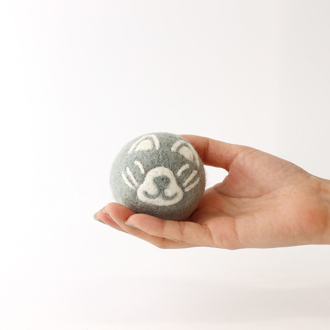 日本 TOMO - 100%尼泊爾羊毛烘衣球(3入組)-招財貓+不倒翁+幸運貓 (約φ6cm)