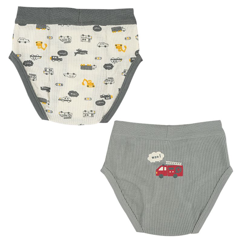 akachan honpo - 三角褲2件組-工程車-灰色