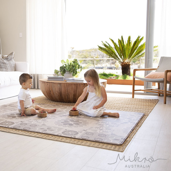 澳洲 Mikro Australia - 精緻美學地墊 - Aztec ivory 阿茲特克奶油-大 - 長200x寬140x厚1.5