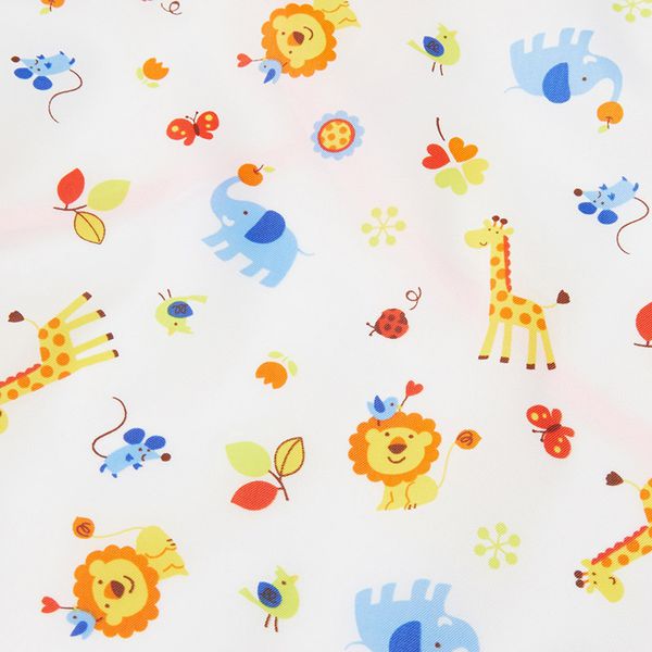 akachan honpo - 抗油汙、快乾長袖圍兜-動物-粉紅色 (80～95)