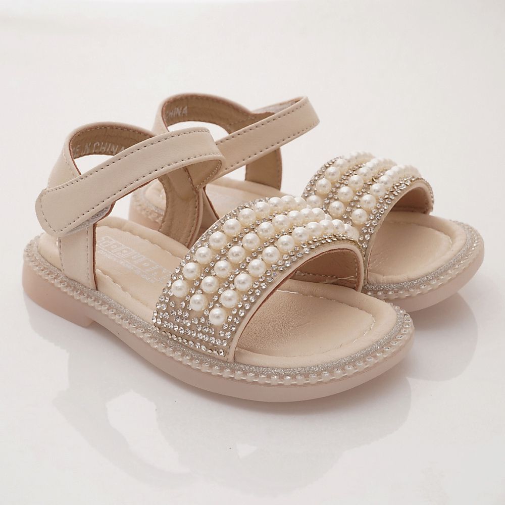 TOPUONE - 氣質串珠涼鞋(中小童段)-米