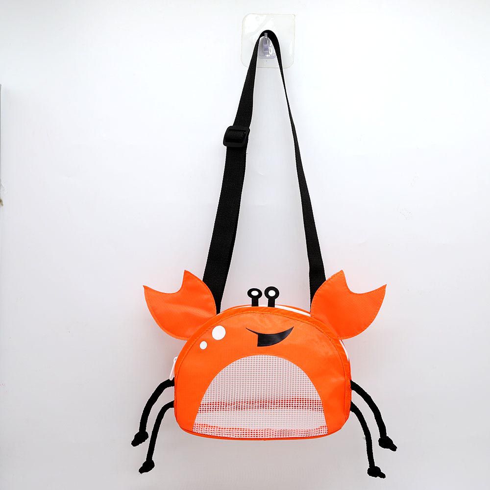 立體造型兒童斜背玩沙包-螃蟹-橘色 (14x18x10cm)
