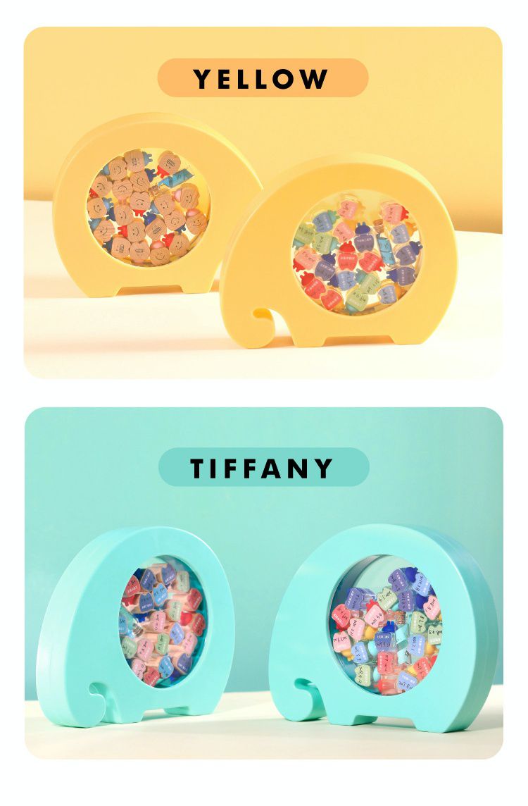 寶寶乳牙收藏盒-小象木質牙-黃色 (16x20cm)