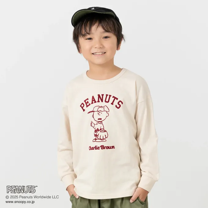 日本 Chil2 - 限定聯名 縮口印花長袖上衣-卡通人物SNOOPY-玩玩具-白