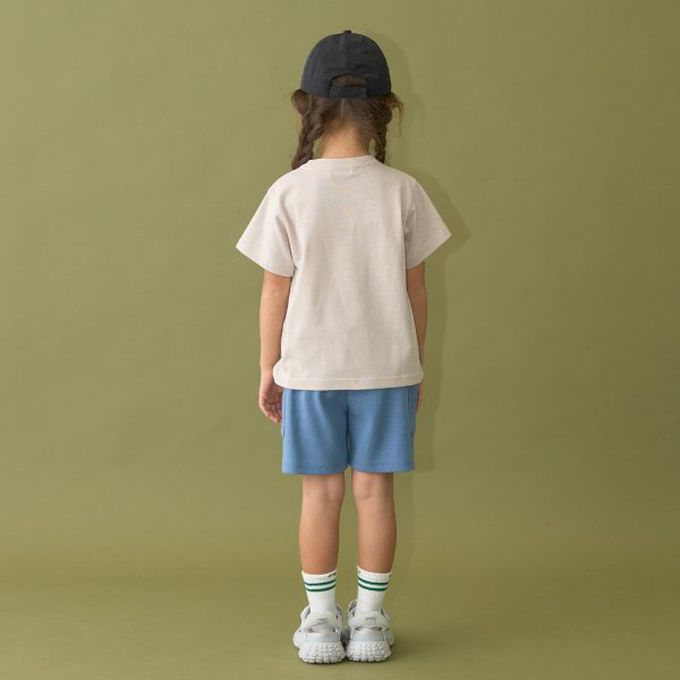 日本 b-ROOM - 簡約印花舒適天竺棉短袖上衣-76-灰