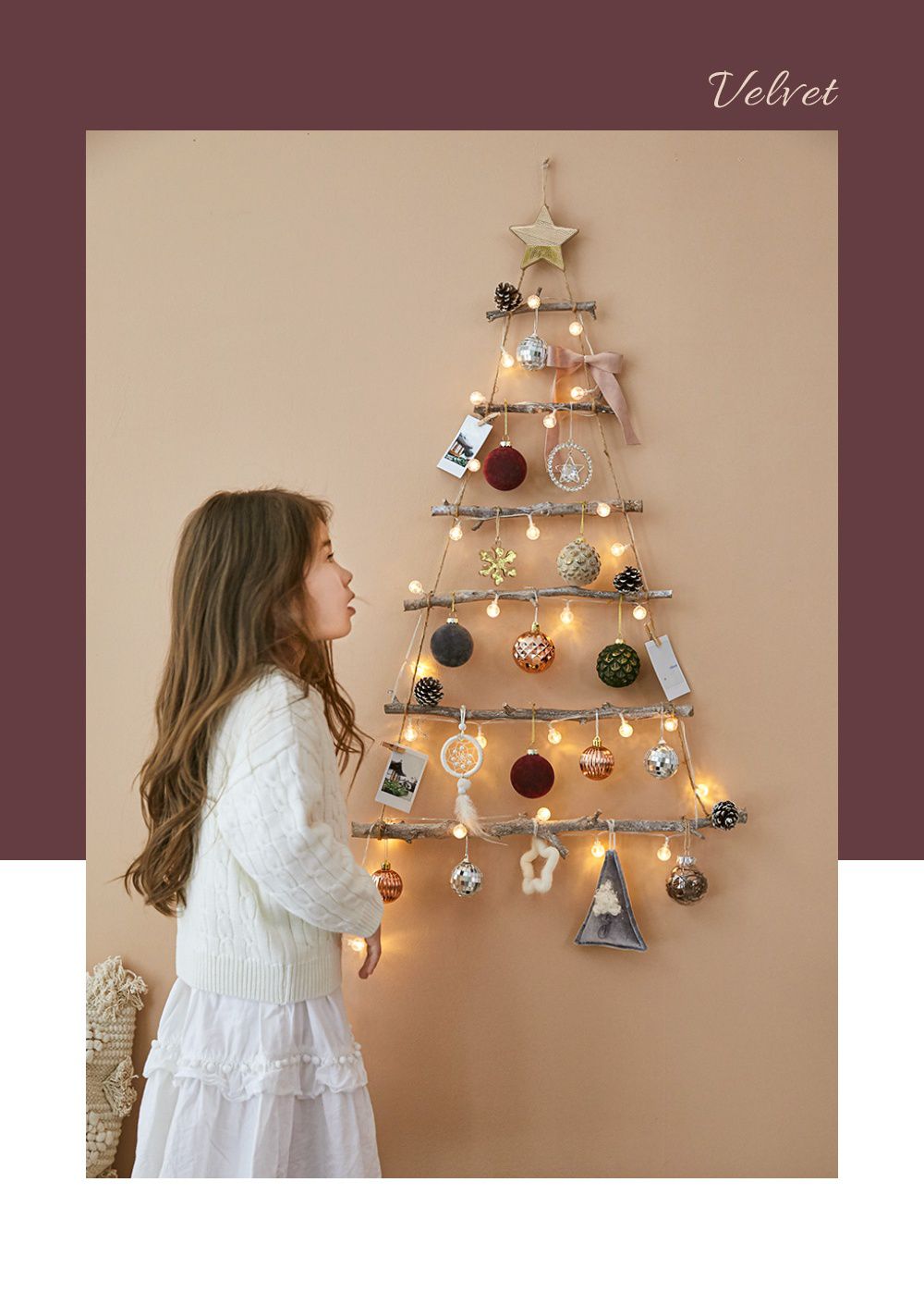 韓國 Bebe Deco - DIY聖誕樹/聖誕壁飾燈-夢想國度 (樹高105cm，樹寬71cm，約1kg)