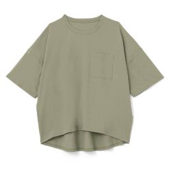 日本 GRL - 胸前口袋百搭短袖上衣-軍綠 (F)