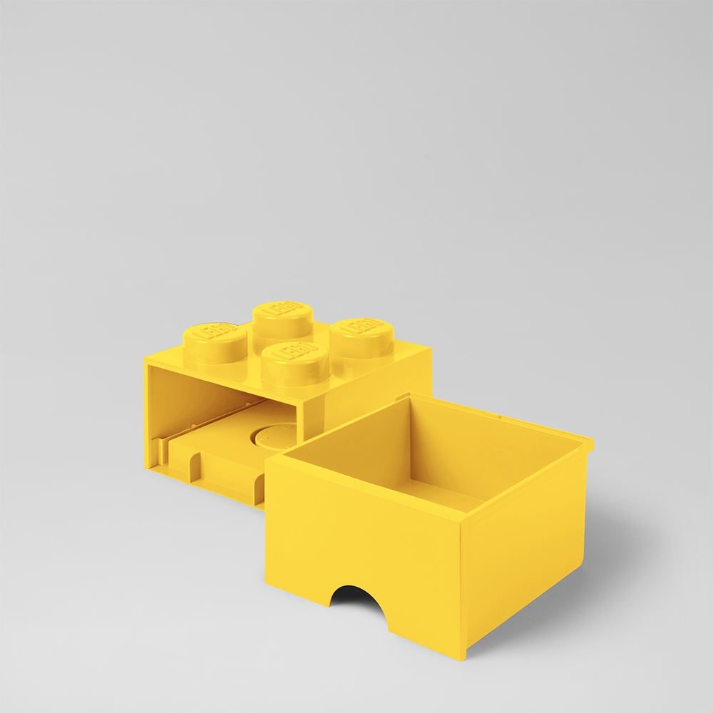 樂高 LEGO® 四凸抽屜收納箱(多色可選) (黃色)