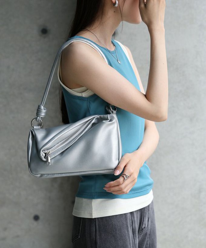 日本 Bab - 2way軟質拉鍊造型手提/側背包-櫻花粉