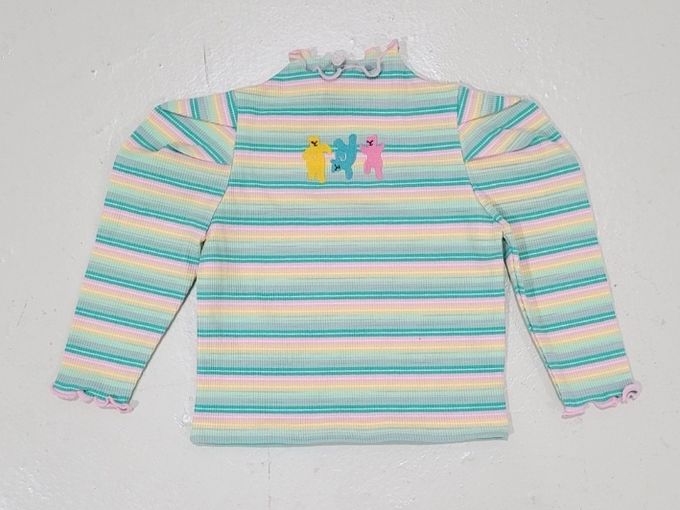 韓國 Mimico - 跳舞小熊彈性公主袖上衣-紫