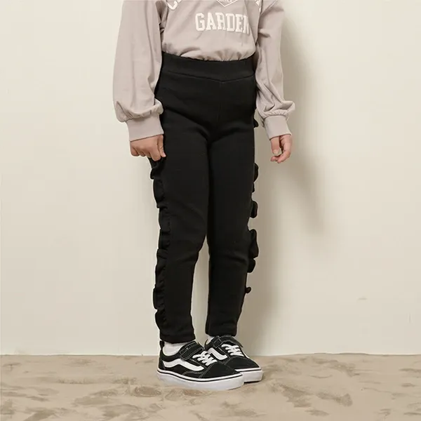 日本 Lycee mine - Anywhere系列 側面荷葉邊9分褲-水藍