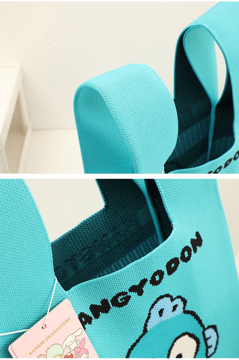 卡通便利針織手提袋-卡通人物庫洛米-紫色 (23x2x43cm)