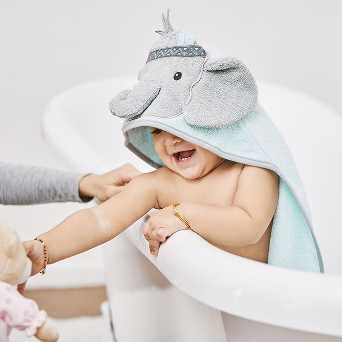 美國 Luvable Friends - 甜蜜寶貝嬰幼兒動物造型連帽浴巾/包巾_76x76cm-小企鵝