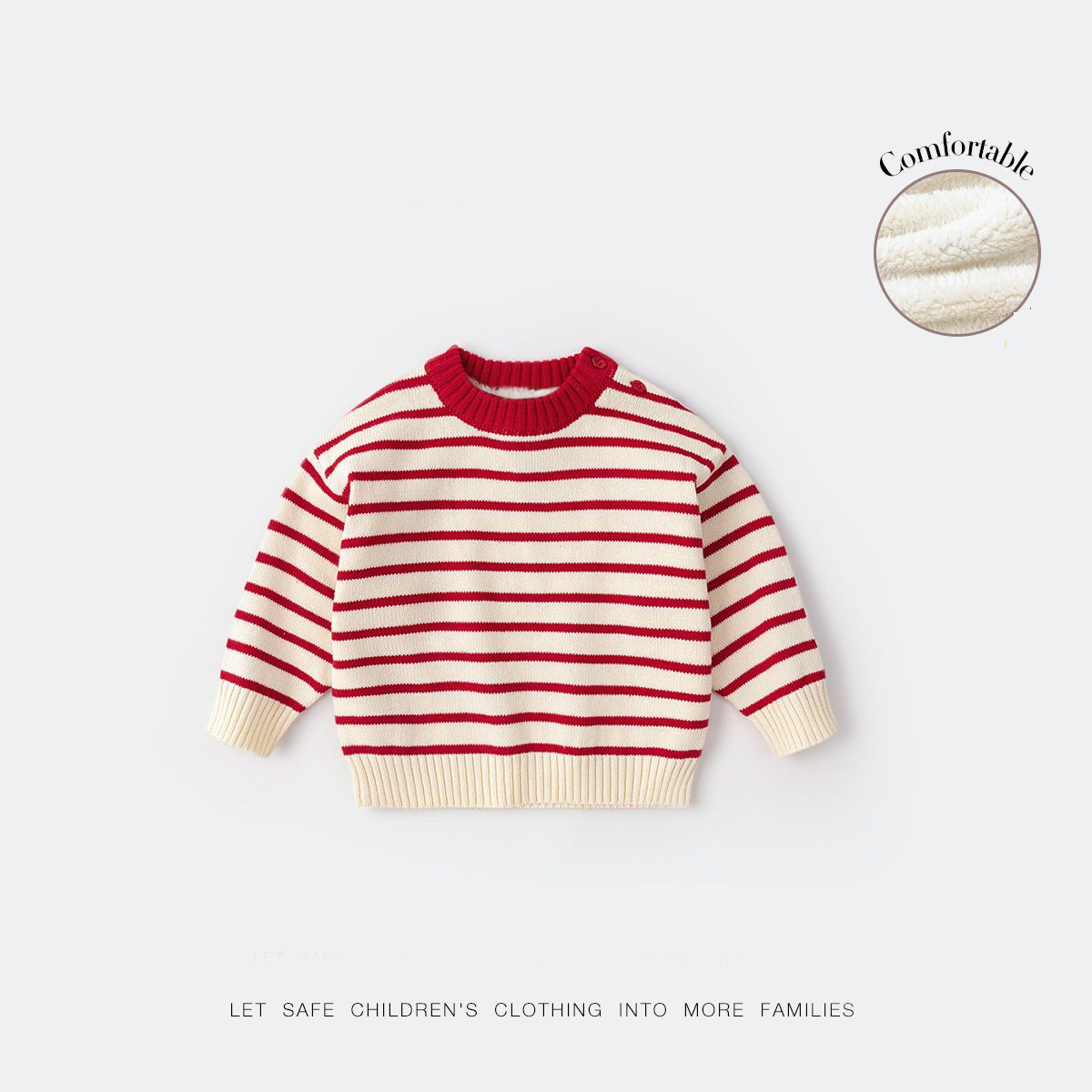 喜氣拜年暖暖短絨吊帶長褲-萌萌大眼龍-紅色