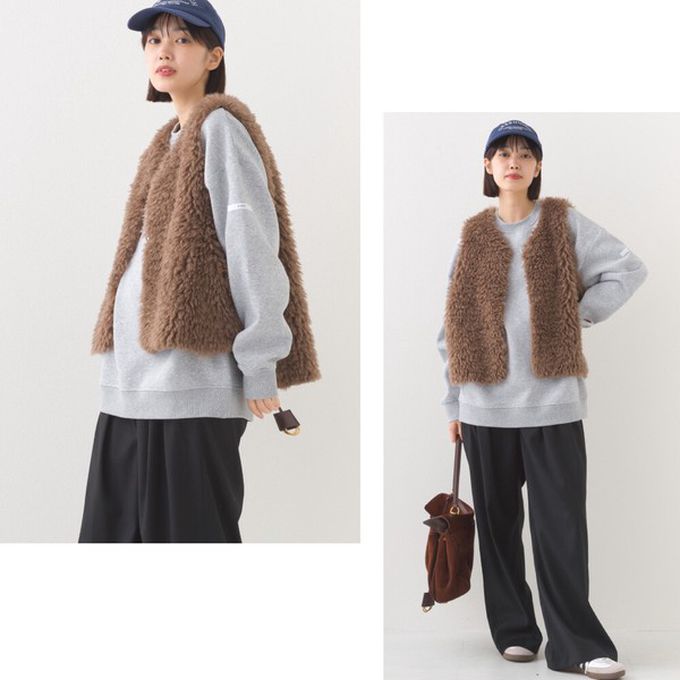 日本 OMNES - 泰迪蓬鬆穿搭造型加分毛絨背心-咖啡