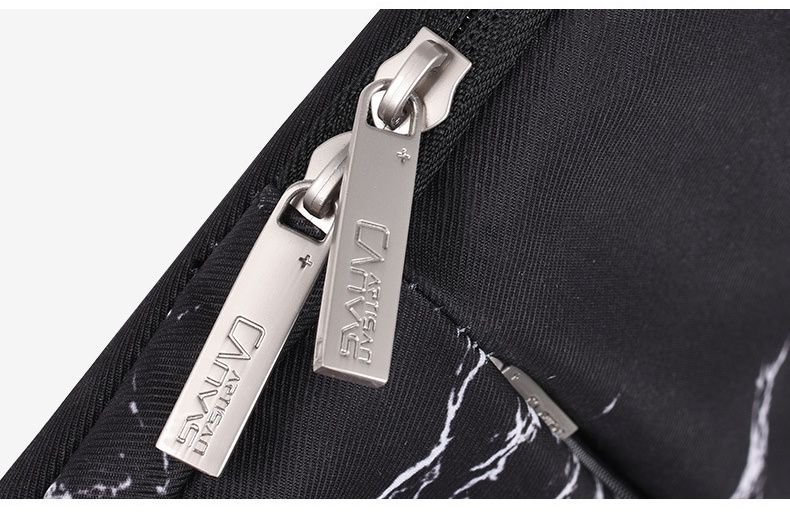 防潑水電腦包-大理石紋黃色