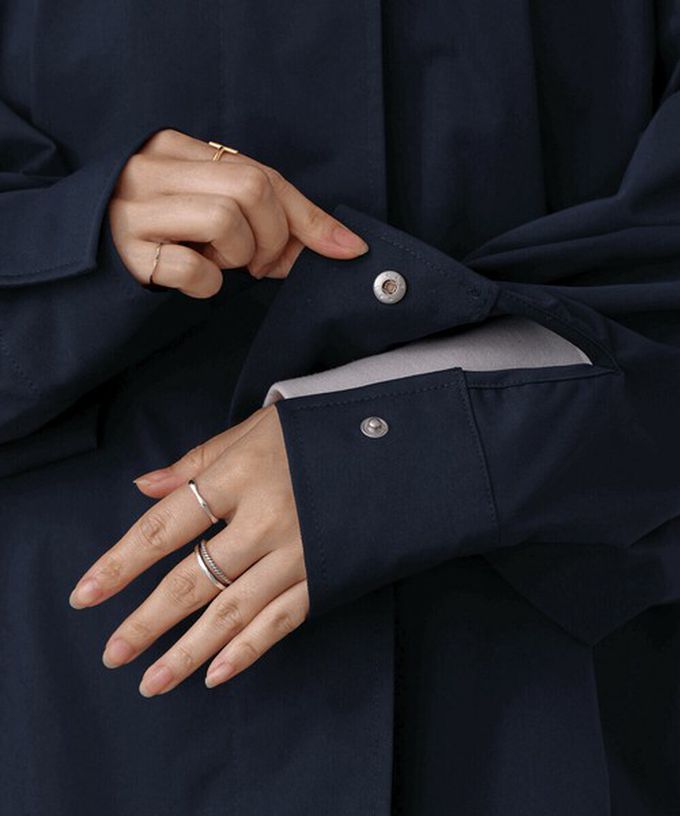 日本 Bab - [人氣款]背後皺摺薄紗連帽風衣外套-卡其杏