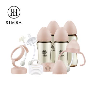 Simba 小獅王辛巴 - 蘊蜜鉑金PPSU全方位頂級奶瓶全配組-栗粉