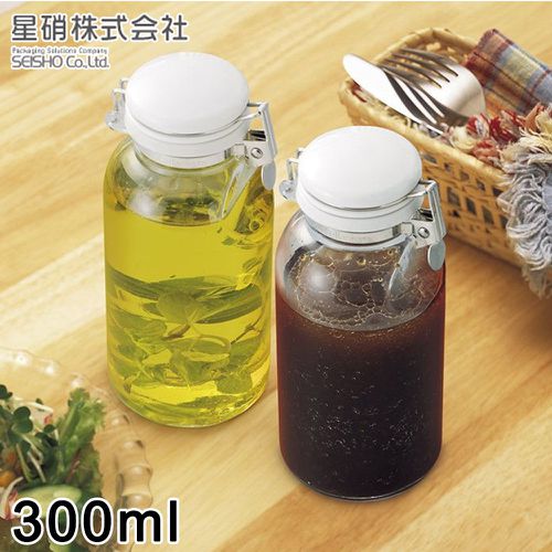 日本製 透明玻璃按壓式保存瓶/調味料罐300ML-2入組