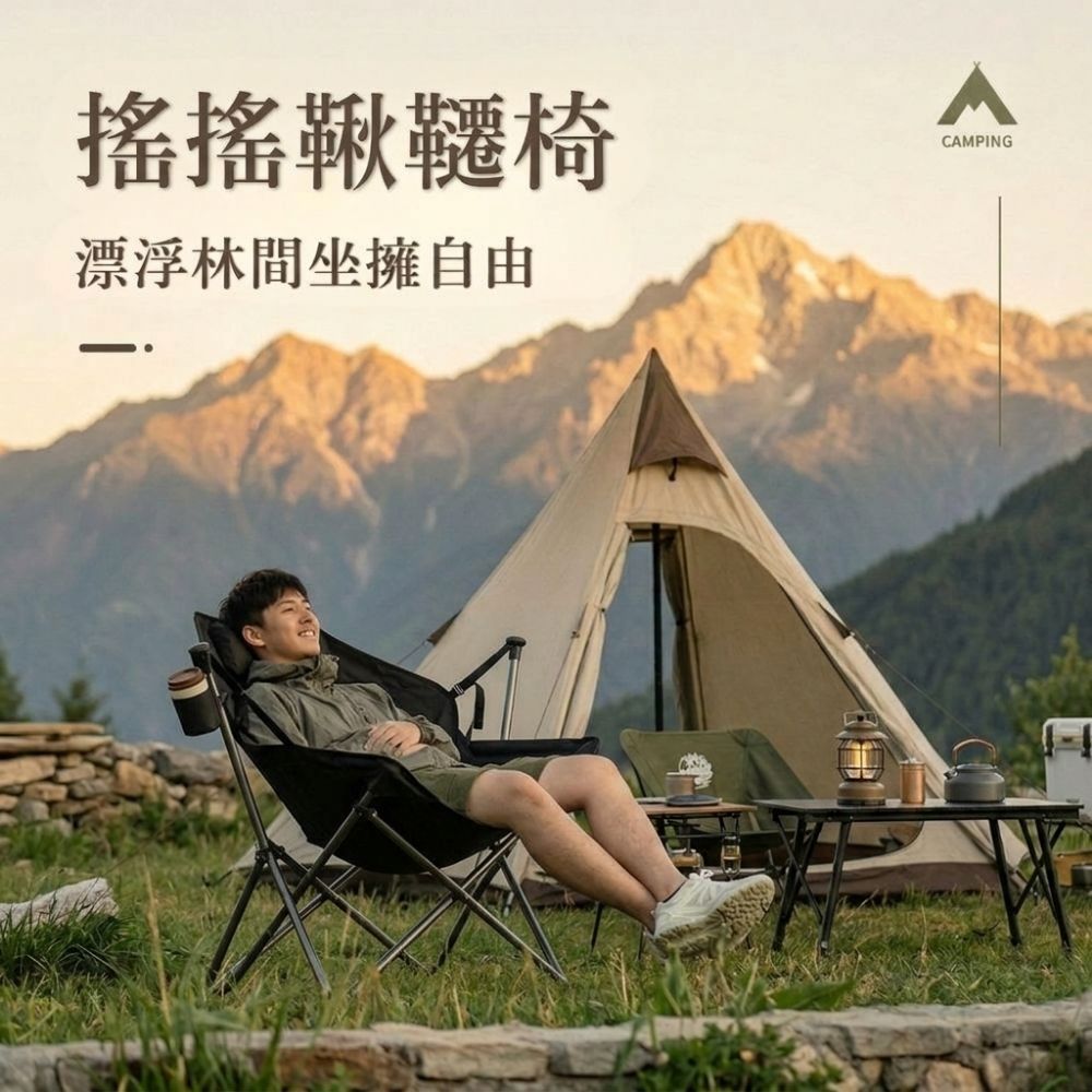 搖搖鞦韆椅-軍綠色 (F)