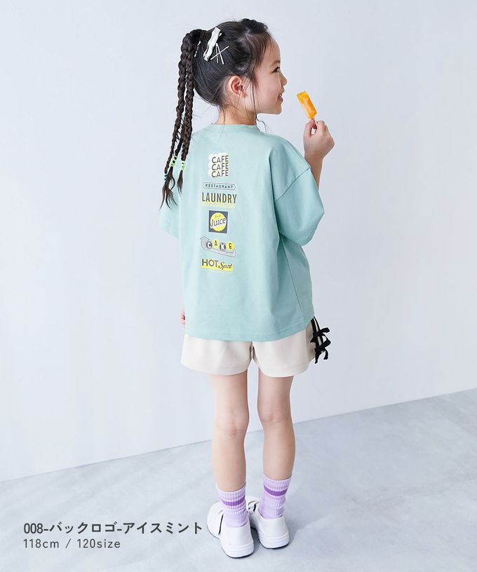 日本 devirock - 接觸涼感 落肩廓形短袖T恤-背後潑墨-紫x綠