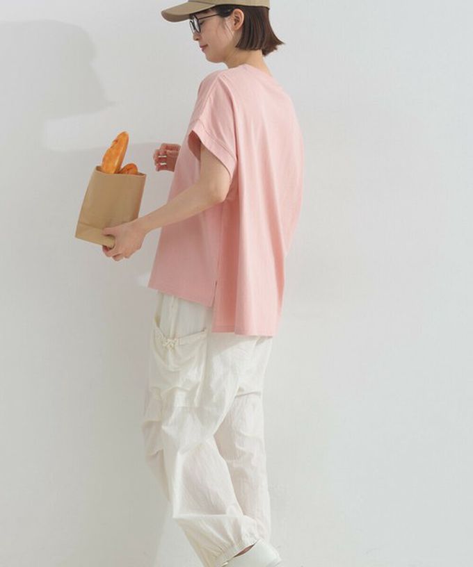 日本 Lupilien - 16OE天竺棉 貓咪印花短袖上衣-淺棕