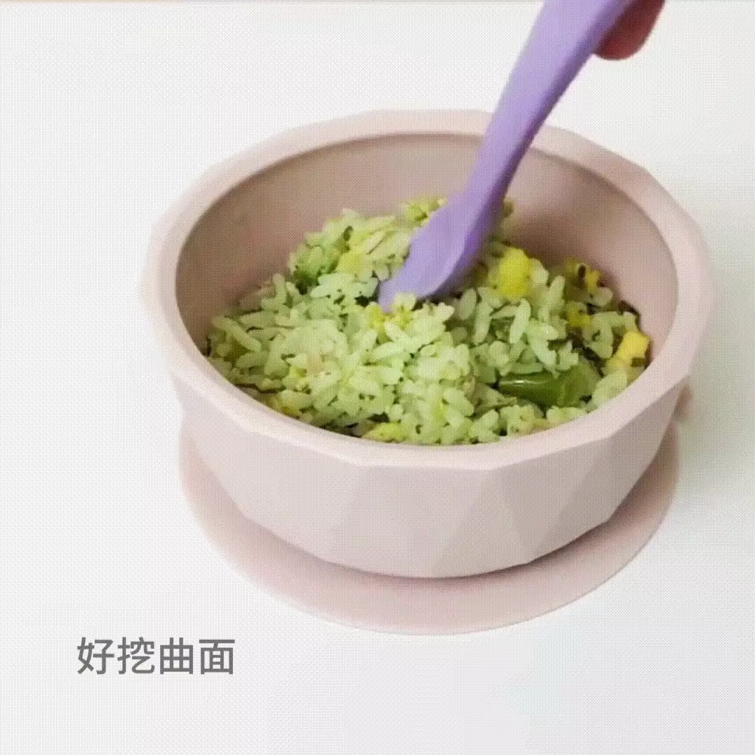 2angels - 矽膠鑽石吸盤學習餐碗-夏葉拿鐵