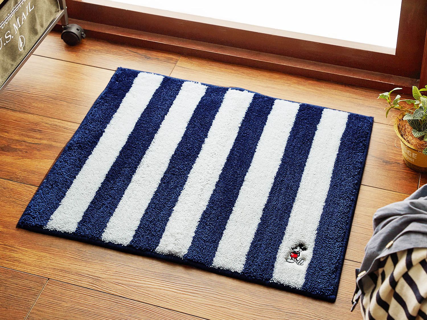 日本千趣會 - mini labo 去泥污腳踏墊-法蘭西花朵-藍綠