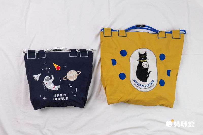 日本女裝代購 - eightbegin 粗繩刺繡購物袋/托特袋-花朵朵開-白 (S(43x38x2cm))