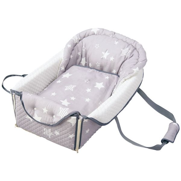 akachan honpo - 嬰兒提籃-灰色、星星-灰色
