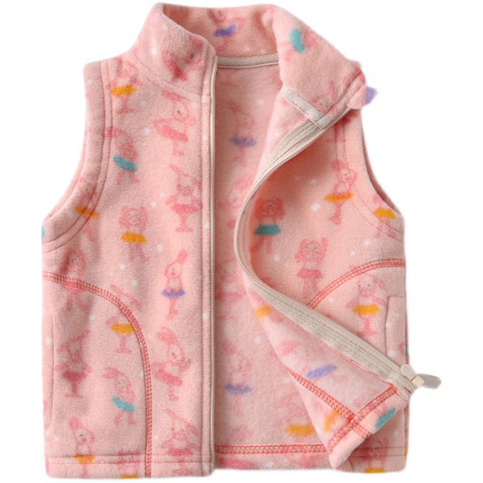 Fleece搖粒絨兒童背心-跳舞小兔