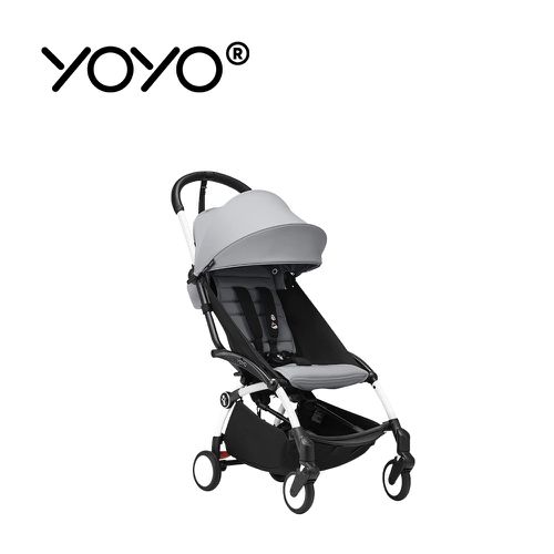 YOYO² 法國 6+ 推車組合(含車架)-白色車架+岩石灰