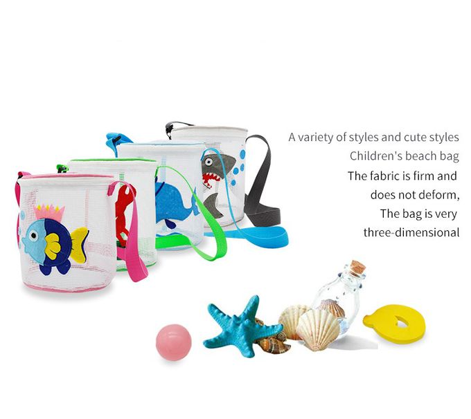 立體造型兒童斜背玩沙包/水桶包-小魚-粉色 (17x15cm)