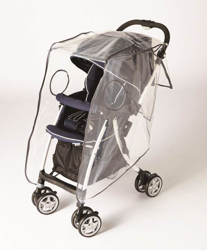 akachan honpo - 通用型前開式嬰兒推車用雨罩-透明